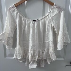 Ambiance Cream Ruffled Blouse